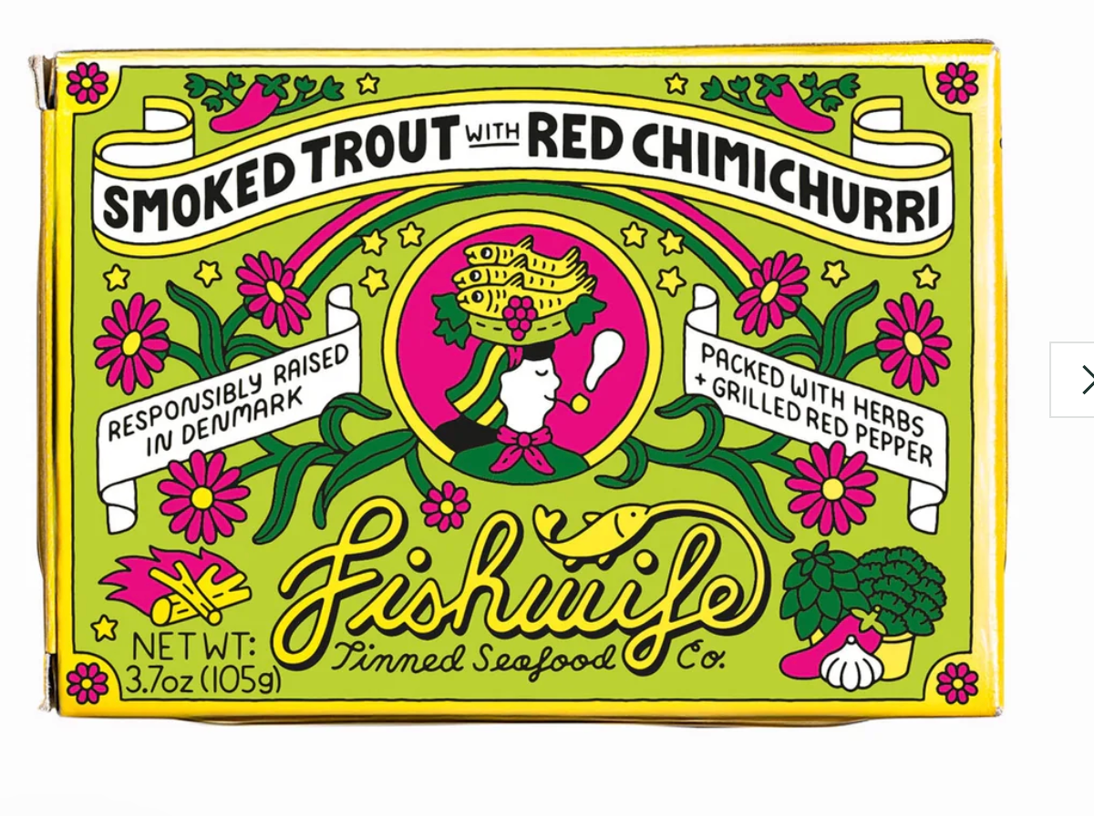 Fishwife's Smoked Rainbow Trout in Red Chimichurri Sauce