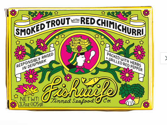 Fishwife's Smoked Rainbow Trout in Red Chimichurri Sauce